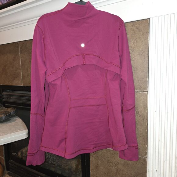 LULULEMON DEFINE Sz 12 Berry Pink Full Zip Up Active Running Sport Logo Jacket - Picture 5 of 7